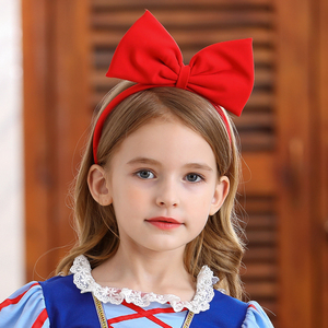 女童韩版头饰儿童大红色蝴蝶结布丁白雪公主发箍小女孩发饰头箍