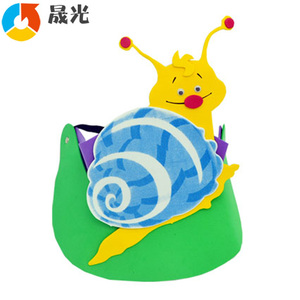 蜗牛与黄鹂鸟头饰小动物头套面具幼儿园舞台表演道具儿童卡通帽子