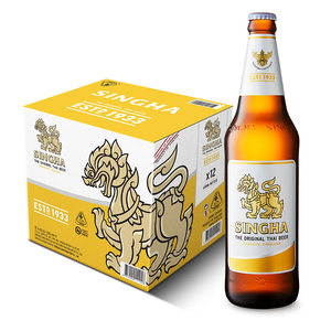 630ml*12瓶singha泰国原装进口胜狮啤酒黄啤酒泰式风味整箱包邮