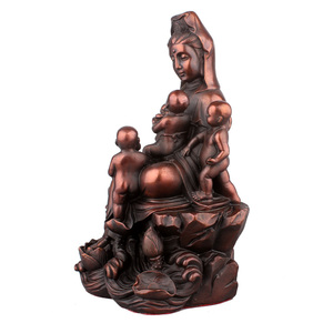 铜艺坊 纯铜观音佛像摆件 五子观音菩萨纯铜佛像家居工艺品摆件