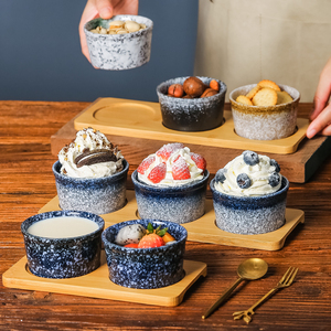 日式餐具陶瓷烘焙小甜品蛋糕杯烤布丁碗舒芙蕾烤碗蒸蛋盅烤箱专用