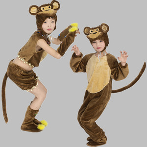 猴子演出服儿大童动物幼儿园舞蹈衣服猴子捞月成人小猴子表演服装