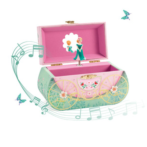 DJECO甜心马车音乐盒八音盒木质收纳旋转跳舞芭蕾公主女生礼物