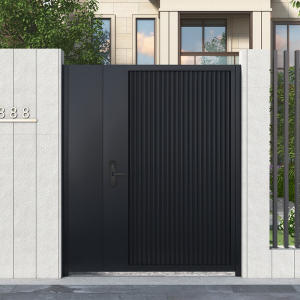 别墅庭院铁艺大门单开现代简约花园门家用院子门不锈钢户外大门