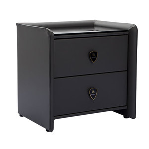 慕思3d系列床头柜钢化玻璃二斗柜实木床头柜皮料外包边柜acd1-032