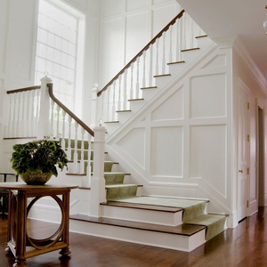 贵夫人实木楼梯定制复式别墅楼梯扶手玻璃围栏阁楼定制工厂直供