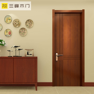 三峰木门简约环保室内卧室厨卫木门油漆套装门定制实木门nm-04