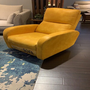 雷纳摇椅 北欧创意躺椅家用皮艺摇摇椅 大人午睡阳台懒人沙发椅