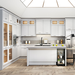 欧派整体橱柜美式开放式厨房厨柜花旗物语岛台式厨房吧台橱柜定制