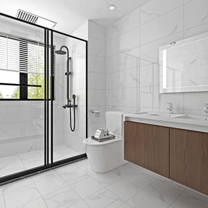 冠珠瓷砖简约厨卫釉面砖阳台内墙地砖300x600卡拉拉白gqi62239