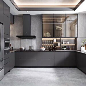 欧派定制橱柜造型套餐优雅轻奢风和谐橱柜整体橱柜家用环保厨房柜