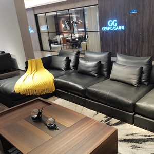 楷模大普家具组合沙发希诺头层牛皮轻奢沙发客厅