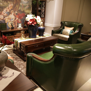 仁豪摩迪卡双人位沙发sf-2912bg 简约美式 意大利进口头层小牛皮