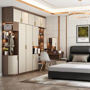 爱瑞德全屋定制衣柜万华无醛板整体橱柜现代简约小户型雨丝白