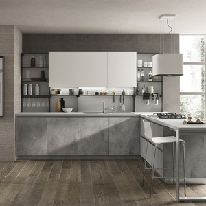 上海佐拉丽全屋定制水泥灰整体橱柜敞开式橱柜