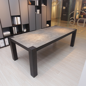 挪亚家现代简约风格橡胶木石材餐桌家用小户型吃饭桌 tabtm01