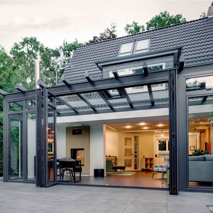 lg hausys欧式别墅阳光房定制断桥铝合金钢化玻璃花房遮阳帘露台