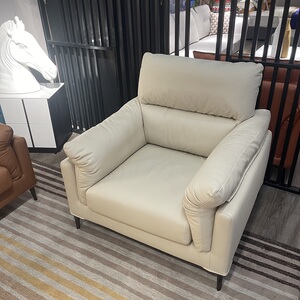 千派丹尼尔沙发单人位纯白简约现代舒适坐感高脚极简柔软包裹感