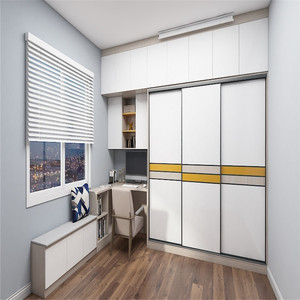 五木家具全屋定制 整体衣柜定制卧室简约现代推拉移门走入式衣柜