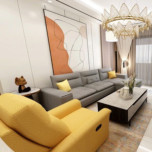 千派布艺沙发科技布贵妃位沙发拾忆客厅现代简约小户型意式轻奢