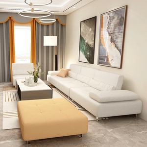 千派布艺沙发科技布三人位沙发绽放客厅现代简约小户型意式轻奢