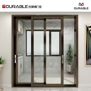 杜勒博07窄边框三联动中空玻璃移门铝合金阳台厨房隔断推拉门