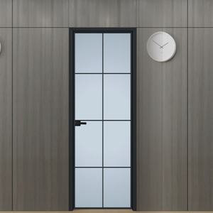 0极窄钛镁铝合金平开门卫生间厨房玻璃门整套包邮安装