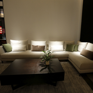 米兰国际系列左扶3人沙发 单人贵妃极简轻奢现代客厅布艺沙发组合