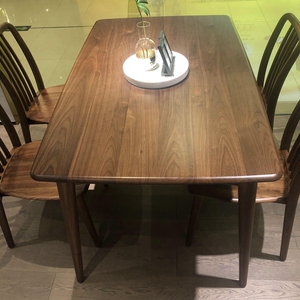 莫霞家居致简长餐桌北美黑胡桃实木长餐桌现代大气环保1603/夏港