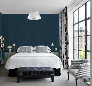 臻世深蓝绿色现代简约肌理感卧室背景全屋无缝墙布