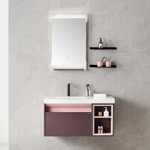 米洛斯网红浴室柜组合延长台面小尺寸现代轻奢实木镜柜洗脸c-026