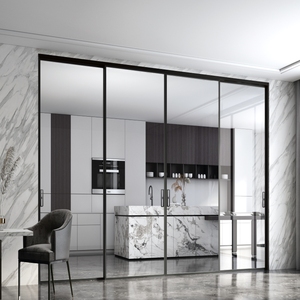 欧诺简致系列三轨推拉门吊趟门玻璃门铝合金厨房门隔音阳台门定制