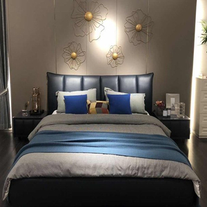 卡路福波尔多床架现代简约精致双人皮床网红床高端大气轻奢皮艺床