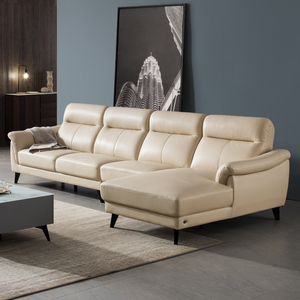 左右 现代简约真皮沙发意式轻奢客厅沙发家具dzy5069二件反向米白