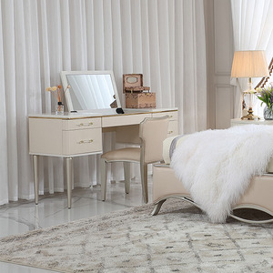 筑家美居美式轻奢梳妆台卧室上翻镜多功能储物一体