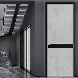 兔宝宝生态实木复合门黑白简约卧室推拉门现代家用定制门tbb-6101