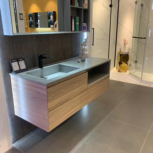 德立朗悦浴室柜简约现代卫生间大理石洗脸盆洗手套装岩板洗漱台