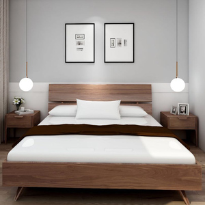 纳斯卡北美黑胡桃实木床卧室现代中式简约纯原木双人大床架1.8米