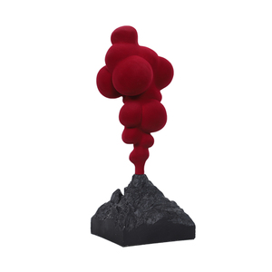 现代简约红色创意趣味火山喷发摆件 客厅电视柜样板房装饰品