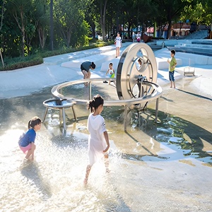 户外不锈钢阿基米德取水器网红水上乐园玩水设备儿童公园戏水设施