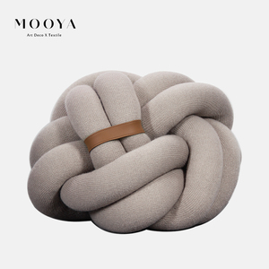 MOOYA现代轻奢手工编织打结球型抱枕/酒店样板间客厅沙发靠垫枕套