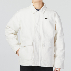 nike耐克男士外套2022秋冬新款运动服白色宽松保暖休闲棉衣夹克潮