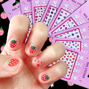 美甲女孩贴片安全防水公主宝宝kt猫指甲贴可爱儿童kit爱莎闪闪