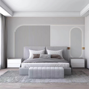 电视背景墙壁纸壁画简约现代客厅轻奢格栅墙纸沙发主卧室床头壁布