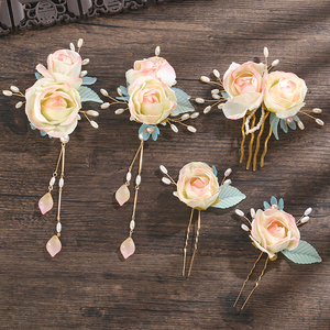 古装汉服头饰套装仙气绢花发饰森系头花古装玫瑰发钗插梳古风发夹