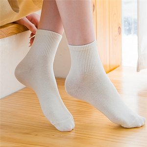 白色袜子女ins潮中筒棉质女生白袜短款情侣款男女浅色夏季薄款夏
