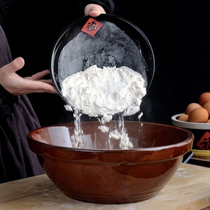 陶瓷老式大号盆子带盖和面瓦盆和面盆土陶带盖厨房盆家用活面瓷盆