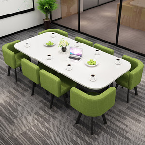 会议桌长桌简约现代会议室8人长方形谈判桌椅组合小型6人展示桌子