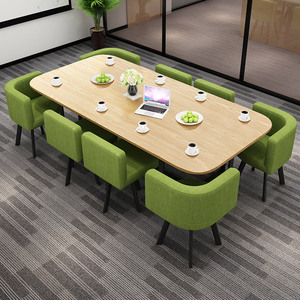 小型会议桌8人长桌简约现代会议室一桌八椅2米长方形定制办公条桌
