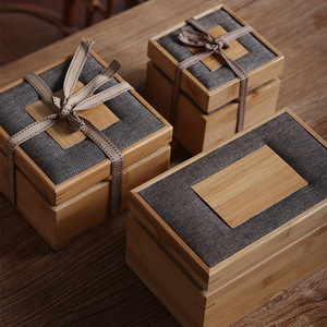 茶杯建盏紫砂茶壶蜂蜜礼品包装空盒子高档竹质礼物盒定制定做木盒